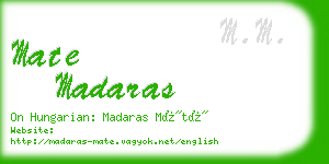 mate madaras business card